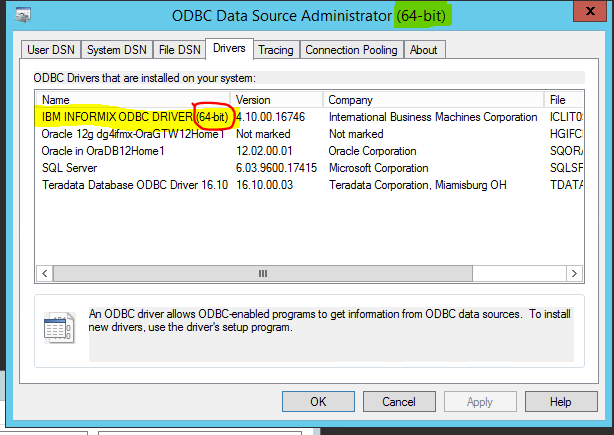 ibm informix odbc driver download windows 7 64 bit